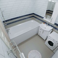 Ванна акриловая прямоугольная ТРИТОН Дина 170*75 в комплекте с каркасом и сифоном