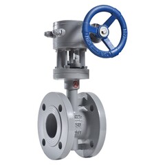 Затвор стальной дисковый Арма-Пром ЗПД-САЗ, DN 450 PN 25 до 425гр., с тройным эксцентриситетом фланцевый, с редуктором