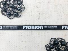 Лента репсовая принт, ш. 1 см, чёрный