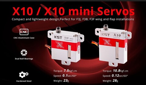 Сервопривод KST X10 V8.0 (10.8 кг/см, 0.10 сек/60°, 28г)