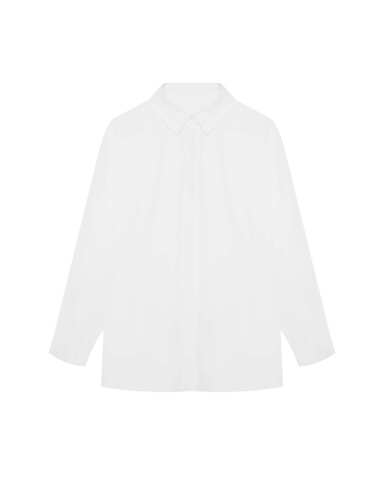 Рубашка свободного кроя из смесового хлопка белый