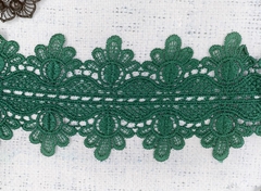 Кружево плетёное, ш. 9,5 см, тёмно-зелёный