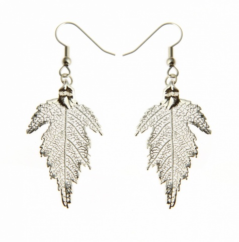 Серьги листья Ester Bijoux Шелковица LF57C-S BW