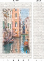 Панель ПВХ фотопечать 3D Panda Состаренный кирпич 2700х250 мм