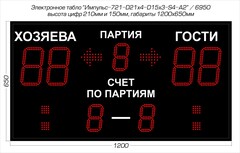 Табло для волейбола Импульс 721-D21x4-D15x3-S4-A2