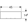 Настенная полка Geberit Smyle Square: B=45см, H=14.8см, T=15см, темно-серый / с порошковой окраской, матовый, белая / блестящая лакированная