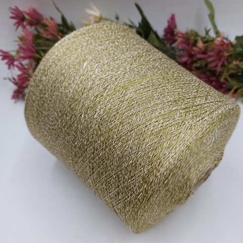 Flamme Selin лен с шелком в фактуре фламе 08 Горчичный меланж