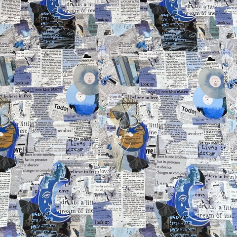 ПРЕДЗАКАЗ, ГАЗЕТА, ПЛАСТИНКИ - 100% хлопок Handmade Fabrics