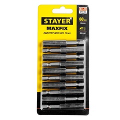 STAYER 60 мм, 10 шт, магнитный адаптер для бит (2670-60-10)