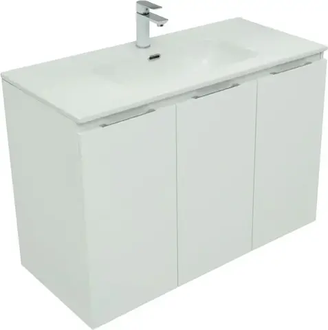 Aquanet 274138 Тумба с раковиной Алвита new 100 подвесная 3 дв. цв.белый матовый (274138)