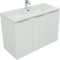 Aquanet 274138 Тумба с раковиной Алвита new 100 подвесная 3 дв. цв.белый матовый (274138) фото