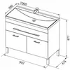 Aquanet 182711 Компл.2 - Тумба Верона 100 напольная 1 ящ. 2 дв. цв.черный (182711)
