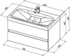Aquanet 259007 Тумба с раковиной Беркли 80 белый глянец/дуб рошелье (259007)