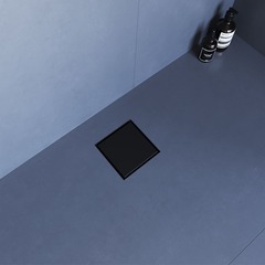 RGW 79211000-04 Душевой трап RGW SDR-10B-10 квадрат 100*100 Черный ? 40 мм без ножек, сифон, переходник 40/50 фото