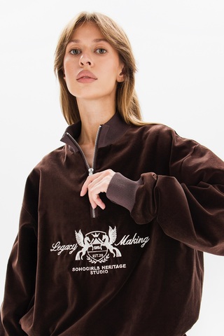 Свитшот ZIPPER VELOURS LEGACY CHOCOLATE