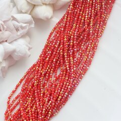Бусины стеклянные коралловые с покрытием круглые 2 мм, К180