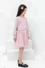 Платье  для девочки  К 5833/розовый лед