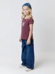 фуфайка  для девочки  КП 302763/сливовый