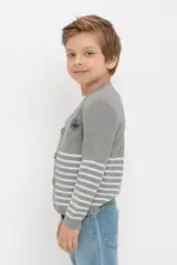 кардиган  для мальчика  КВ 30153/стальной