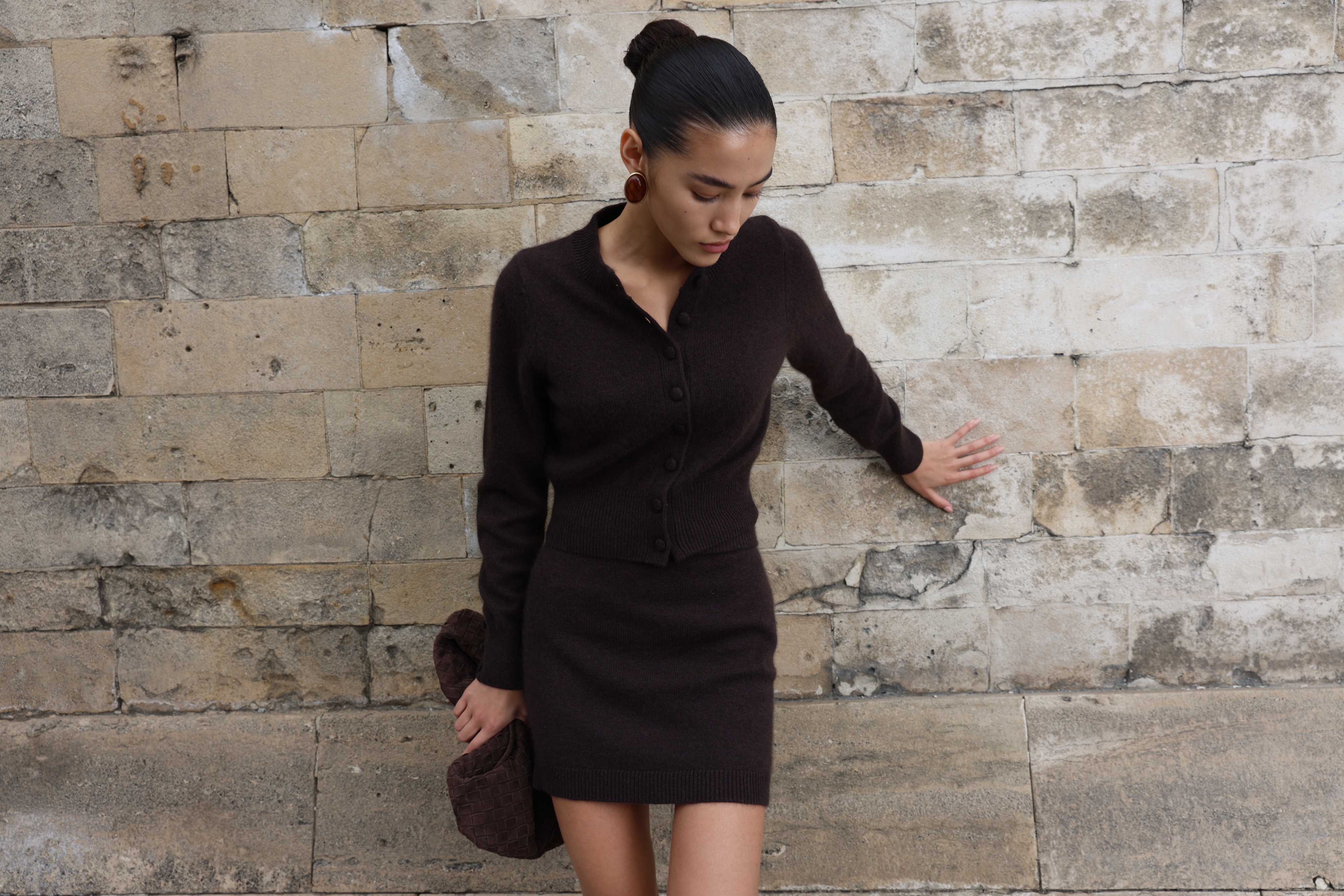 Костюм из шерсти и кашемира, Коричневый