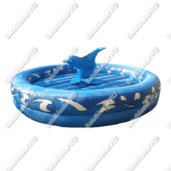 Надувной аттракцион Родео, дельфин+батут, "Дельфин", 5*5*3 м
