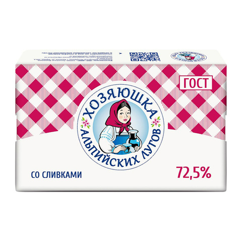 Масло Хозяюшка альпийских лугов 72,5% 180гр