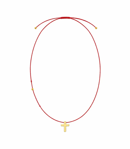 Подвеска крестик на плетеной нити 60 см