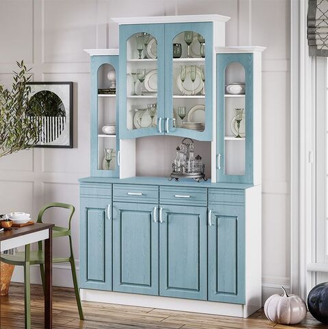 Буфет 4-х створчатый Констанция (Голубой, Белый)