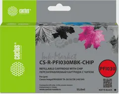 Картридж перезаправляемый струйный Cactus CS-R-PFI030MBK-CHIP черный матовый (55мл) для Canon imagePROGRAF TA-20/30/TM-240/340 — фото 3