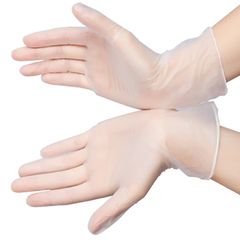 Одноразовые виниловые перчатки UNEX 100шт, размер S, цвет белый
