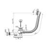 Alcaplast Слив для ванны, стандарт, AG210125160 (A55K-RU-01)