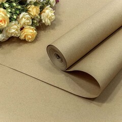 Упаковочная бумага крафт, Однотонный, Экошик, 70 г, 0,7*9 м