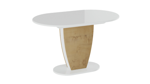 Стол обеденный «Монреаль» Тип 1 (Белый глянец/бунратти) обеденный для кухни , столовой и гостинной