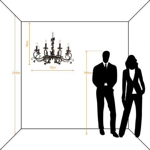 Люстра Arte Lamp Arena A8952LM-8BG