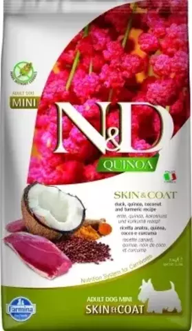 Farmina N&D Quinoa Skin&Coat Duck Mini сухой корм для взр собак мелких пород (утка и киноа) 2,5 кг