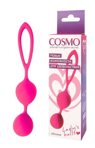 Розовые вагинальные шарики с петлёй Cosmo - Cosmo COSMO CSM-23006-25