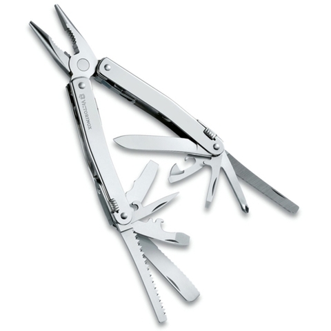 Мультитул SwissTool Spirit Victorinox (3.0223.L1) в кожаном чехле с поворотной клипсой - Wenger-Victorinox.Ru