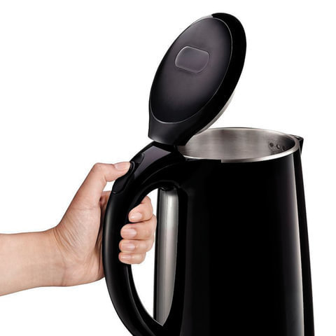 Чайник TEFAL KO260830, 1,7 л, 2150 Вт, закрытый нагревательный элемент, пластик, металл, черный