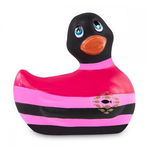 Вибратор-уточка I Rub My Duckie 2.0 Colors с черно-розовыми полосками - Big Teaze Toys 27372