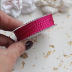 Шнур нейлоновый для плетения браслетов, малиновый, 0,5 мм, 1 метр, ШН010