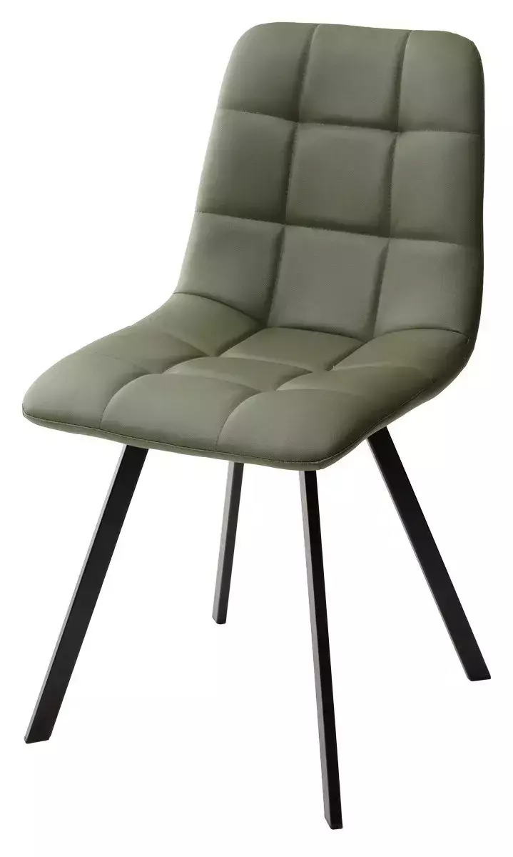 Стул CHILLI SQUARE HK017-22 серо-эвкалиптовый, PU/ черный каркас М-City