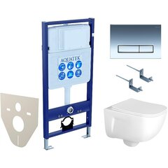 Aquatek SET Aquatek ДИВА-016 4в1 SET Aquatek ДИВА-016 4в1 (рама Aquatek Standard INS-0000012+ кркпеж KKI-0000002+клавиша KDI-0000016+унитаз ДИВА AQ2012-00 с тонким сиденьем soft-close фото