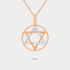 Подвеска из розового золота 585 пробы со вставкой из фианитов женская (арт. 75007)