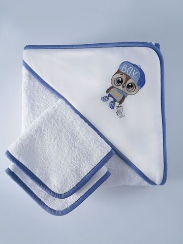 Набор полотенец для новорожденных 120х120 Claire Batiste Atelier Smart Boy с капюшоном и салфетками