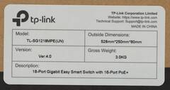 TP-Link TL-SG1218MPE Easy Smart 18‑портовый гигабитный коммутатор с 16 портами PoE+, 2 комбо гигабитных SFP-слота