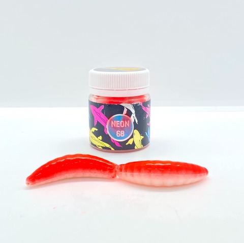 NEON 68 Maggot 46мм (6 шт ) 🧀 СЫР цвет  КРАСНЫЙ/БЕЛЫЙ продажа от 2 шт.
