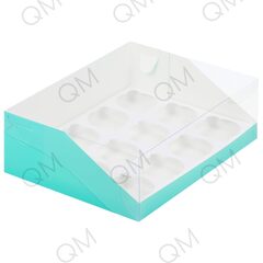 Коробка под капкейки с пластиковой крышкой 310*235*100 мм (12) (тиффани), 10шт