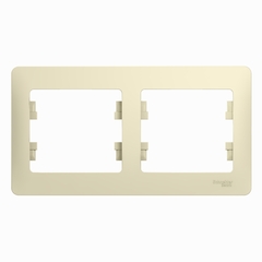 Schneider Electric Glossa Бежевый Рамка 2-местная горизонтальная IP20 скрытая установка GSL000202
