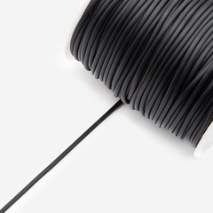 Шнур полый, 1,5мм, оттенок "Черный", каучук