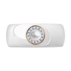 6015108 - Кольцо керамическое с золотом, жемчугом и бриллиантами